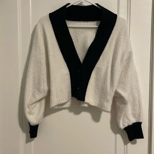 Cropped cardigan sweater